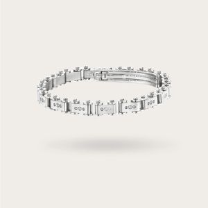 Sterling Silver Link Bracelet for Men - Polished Silver